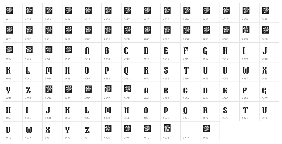 WallAxe Black Character Map