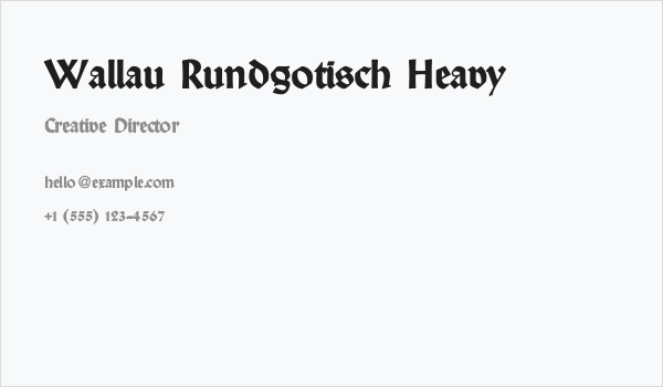 Wallau Rundgotisch Heavy Business Card