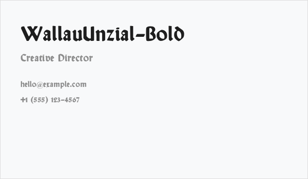 WallauUnzial-Bold Business Card