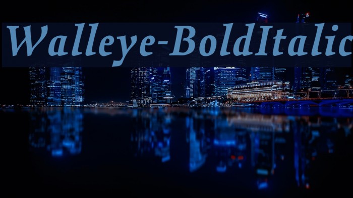 Walleye-BoldItalic Font examples