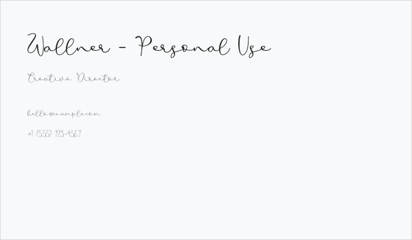 Wallner - Personal Use Business Card