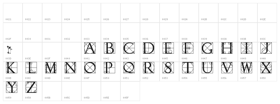 Walrod Regular Character Map