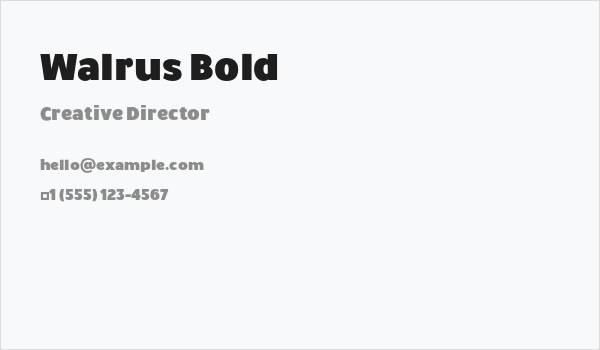 Walrus Bold Business Card