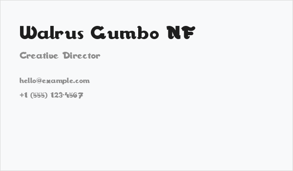 Walrus Gumbo NF Business Card