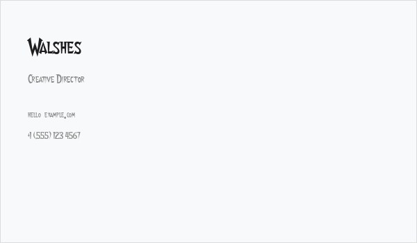 Walshes Business Card