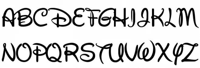 Walt Disney Script Шрифта ВЕРХНИЙ