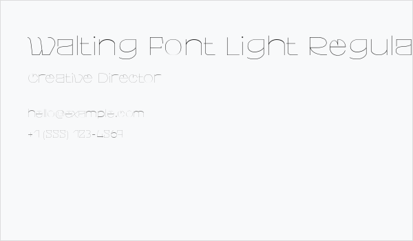 Walting Font Light Regular Business Card