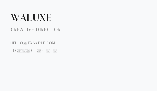 Waluxe Business Card