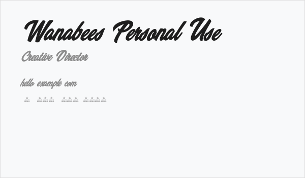 Wanabees Personal Use Business Card