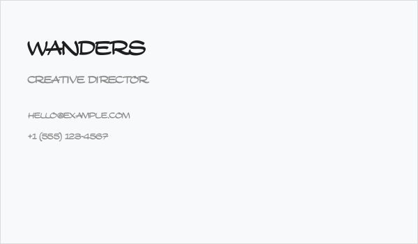 Wanders Business Card