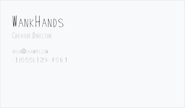 WankHands Business Card