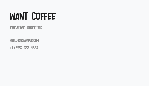 Want Coffee Business Card