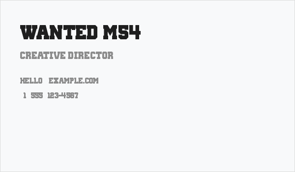 Wanted M54 Business Card
