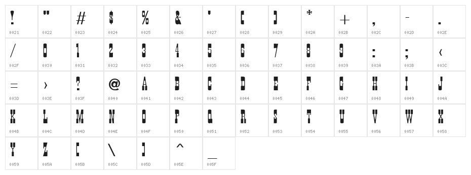 Wanted Poster Caps Character Map