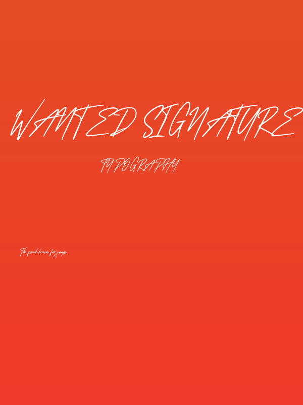 Wanted Signature Poster