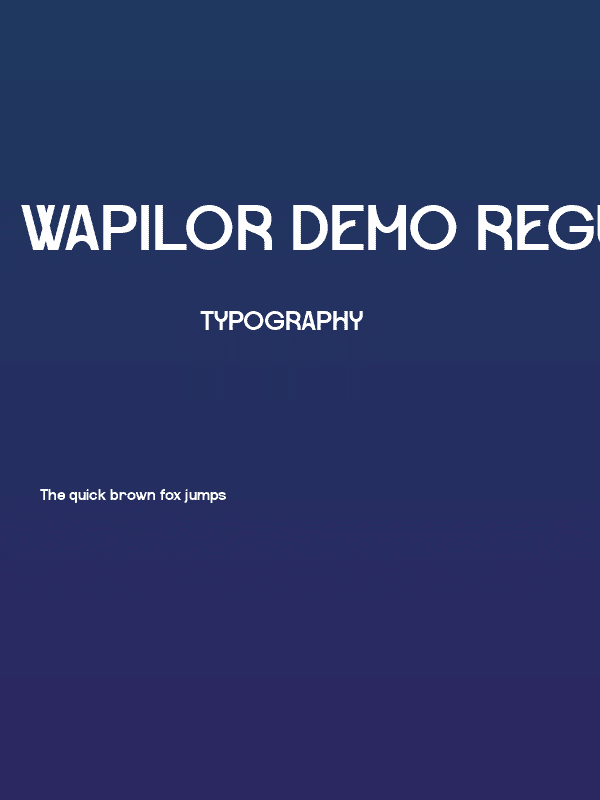 Wapilor DEMO Regular Poster