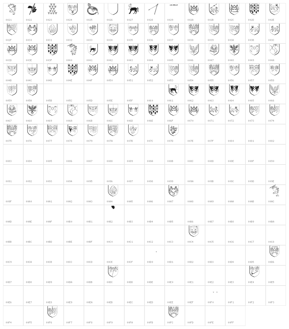 WappenAltUndNeu Character Map