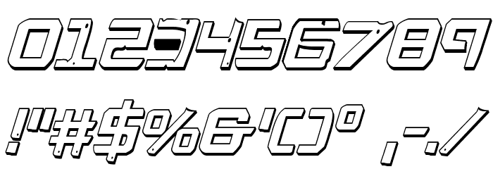 War Eagle 3D Condensed Italic Font OTHER CHARS
