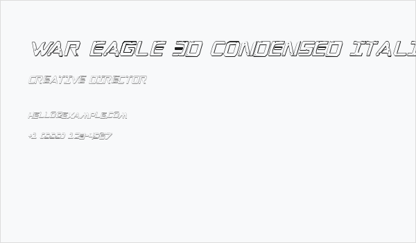 War Eagle 3D Condensed Italic Business Card
