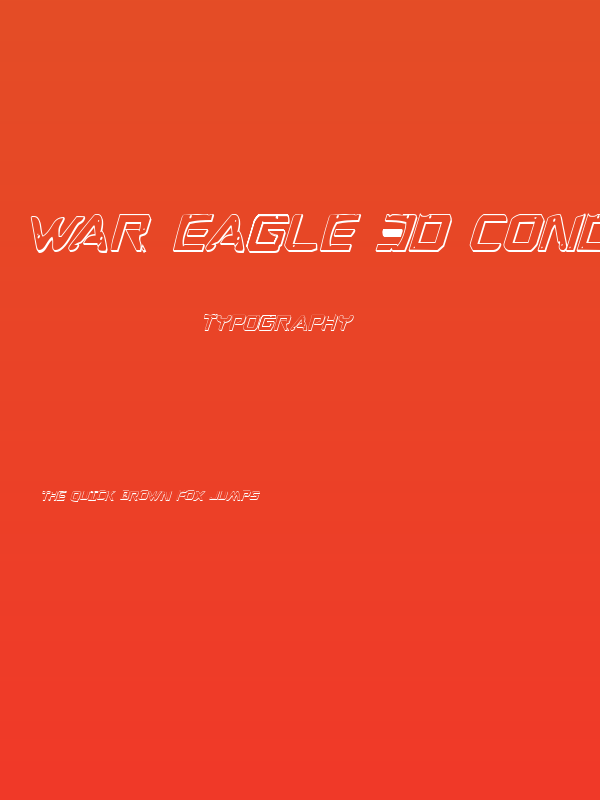 War Eagle 3D Condensed Italic Poster