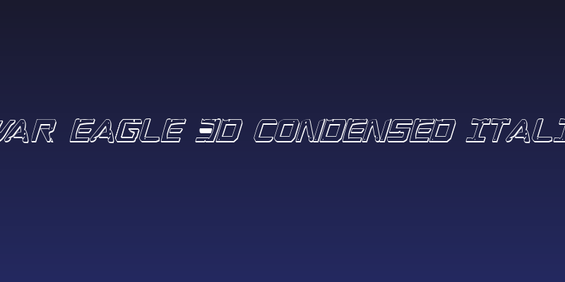 War Eagle 3D Condensed Italic Social Header