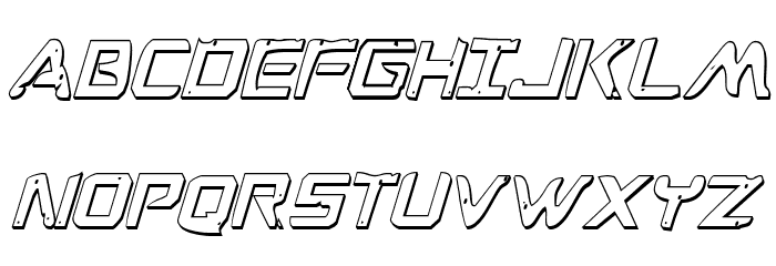 War Eagle 3D Condensed Italic Font LOWERCASE