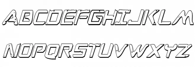 War Eagle 3D Condensed Italic Caratteri MINUSCOLO