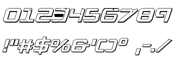 War Eagle 3D Italic Font OTHER CHARS