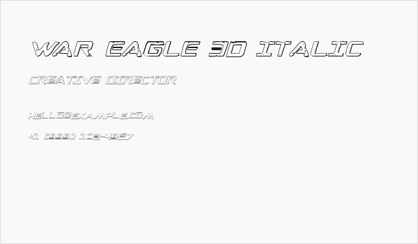 War Eagle 3D Italic Business Card