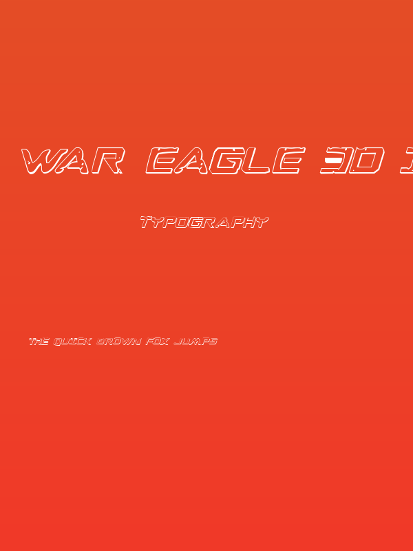 War Eagle 3D Italic Poster