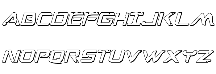 War Eagle 3D Italic Font LOWERCASE