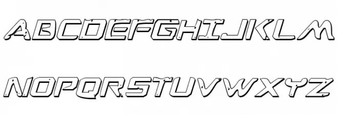 War Eagle 3D Italic Font Litere mici