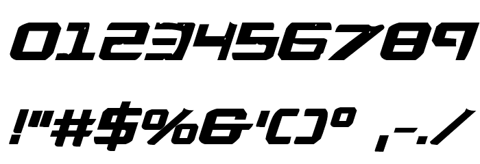 War Eagle Bold Italic Font OTHER CHARS