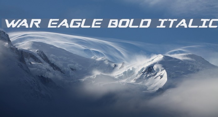 War Eagle Bold Italic Font examples