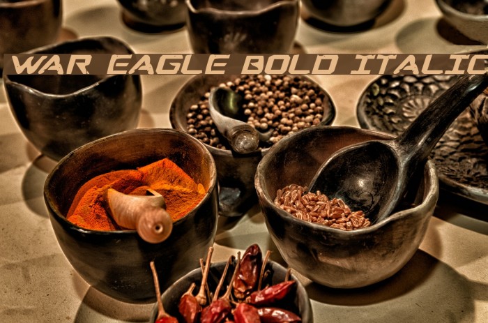 War Eagle Bold Italic Font examples