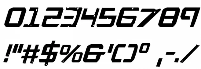 War Eagle Condensed Italic Font OTHER CHARS