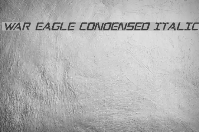 War Eagle Condensed Italic Font examples