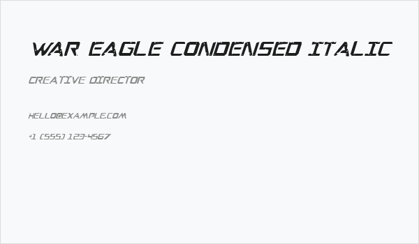 War Eagle Condensed Italic Business Card