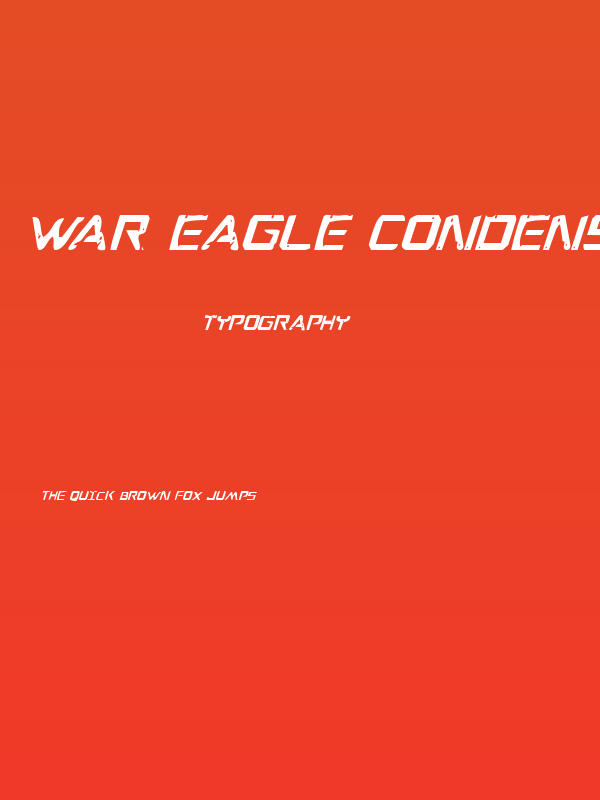 War Eagle Condensed Italic Poster