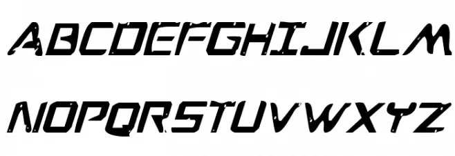 War Eagle Condensed Italic Caratteri MINUSCOLO