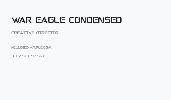War Eagle Condensed Business Card