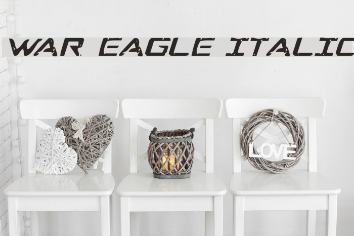 War Eagle Italic Font examples