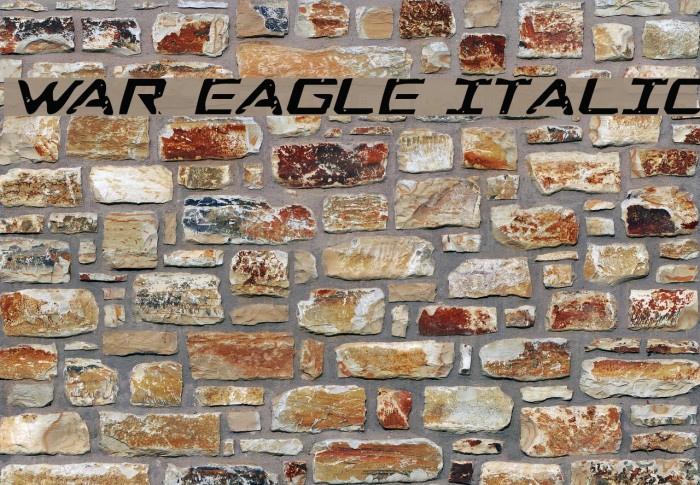 War Eagle Italic Font examples