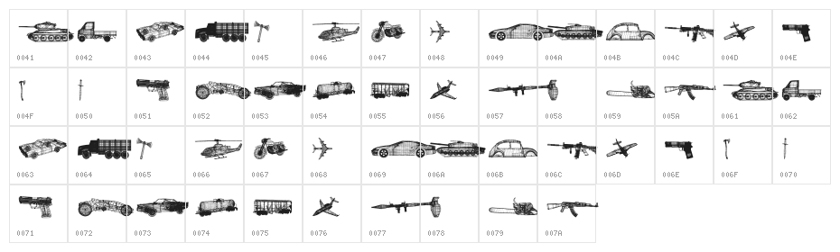 War Items Regular Character Map