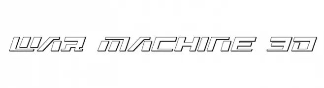 War Machine 3D  フリーフォントのダウンロード