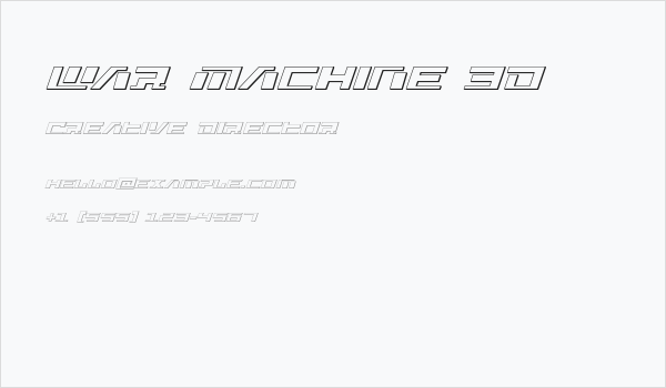 War Machine 3D Business Card