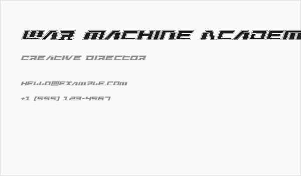 War Machine Academy Business Card