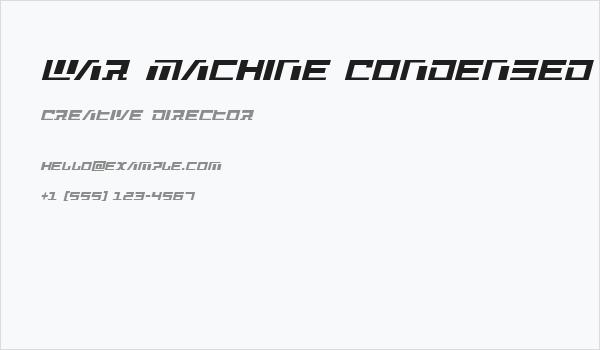 War Machine Condensed Business Card