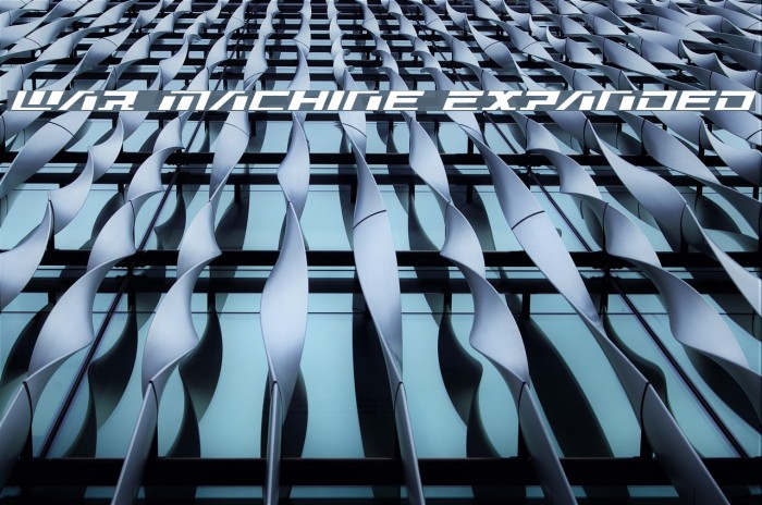 War Machine Expanded Font examples