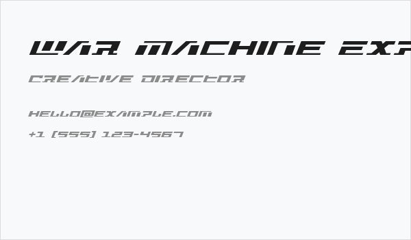 War Machine Expanded Business Card